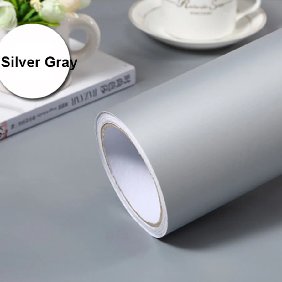 Pearl White DIY Decorative Film PVC Self Adhesive Wall Paper Furniture Renovation Stickers Kitchen Cabinet Waterproof Wallpaper