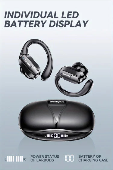 Lenovo Wireless Headphones with Mics, Button Control, LED Power Display