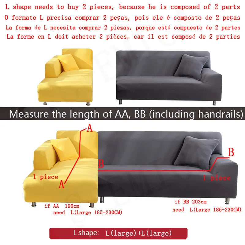 Corner sofa covers couch slipcovers Elastica material sofa skin protector for pets chaselong cover L shape sofa armchair