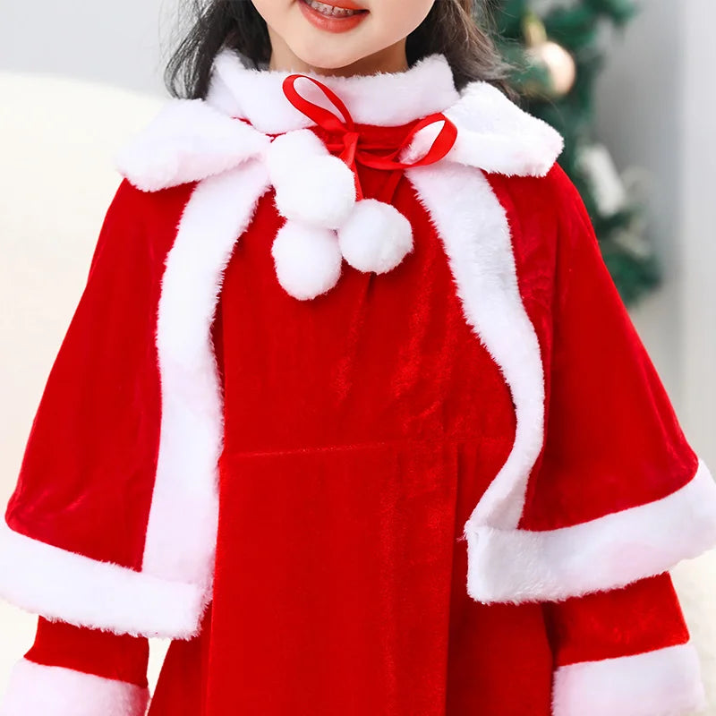 Christmas Costume boys and girls clothing, with girls shawls, boots, Christmas gift bags