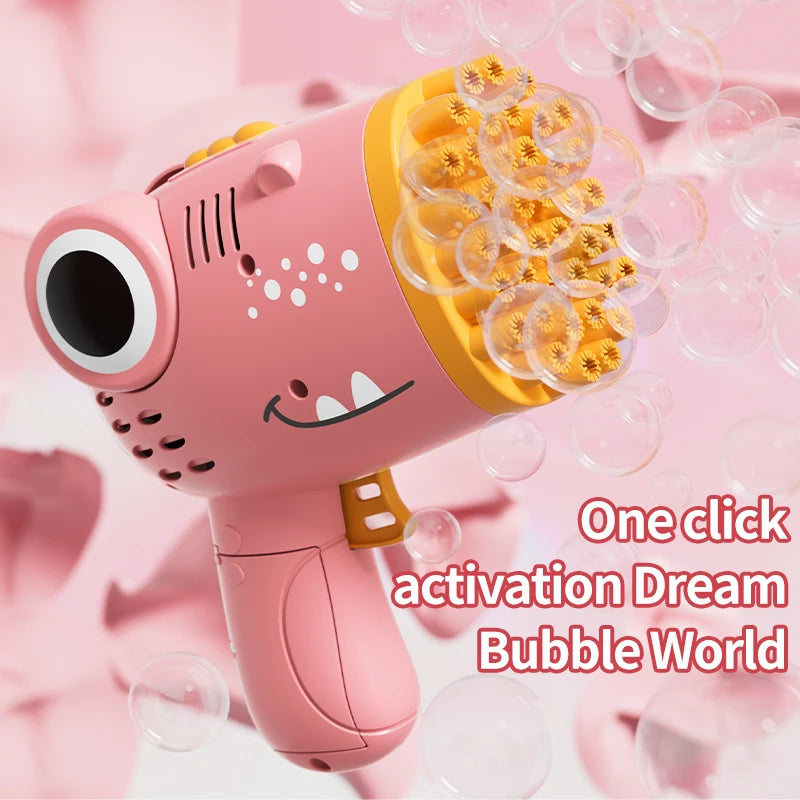 Dinosaur Bubble Gun Handheld Fully Automatic Bubble Machine Without Battery And Bubble Water For Kids Gift