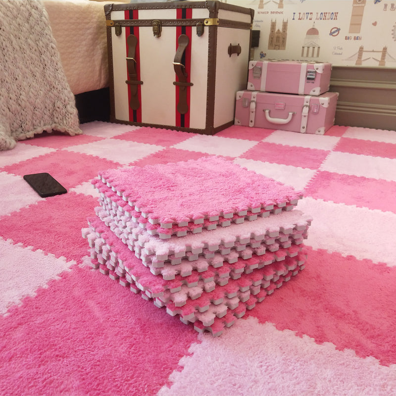 20pcs Fluffy Room Carpet, Bedroom, Children's Bedside Blanket, Stain Resistant Living Room, Splicing Mat,