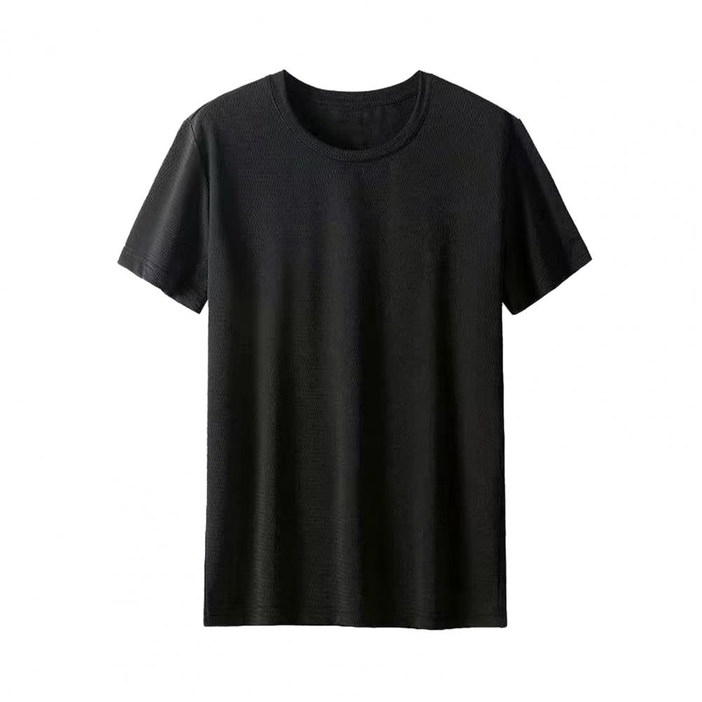 Men's Ice Silk Quick Dry Mesh T-shirt Summer Loose Sportswear Thin Breathable Short-sleeved