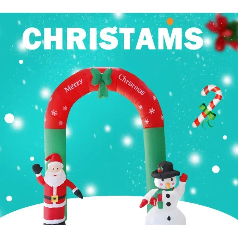 Christmas yard decoration props inflatable Christmas arch Santa Claus snowman inflatable air model