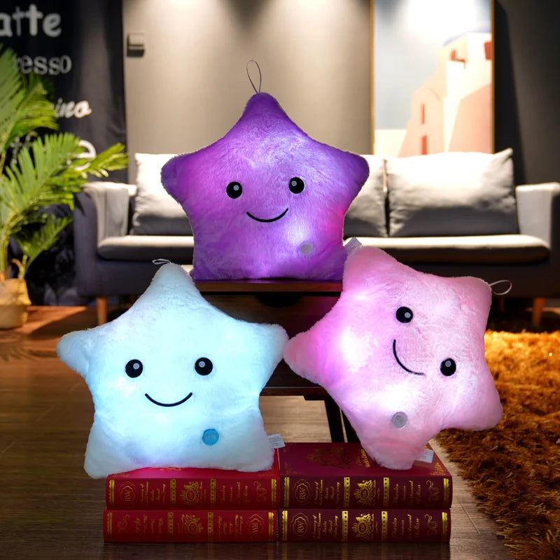 Cute Led Light Plush Toy Star Pillow Luminous Star Throw Pillow With Colorful Light KidsToy Birthday Christmas Gift