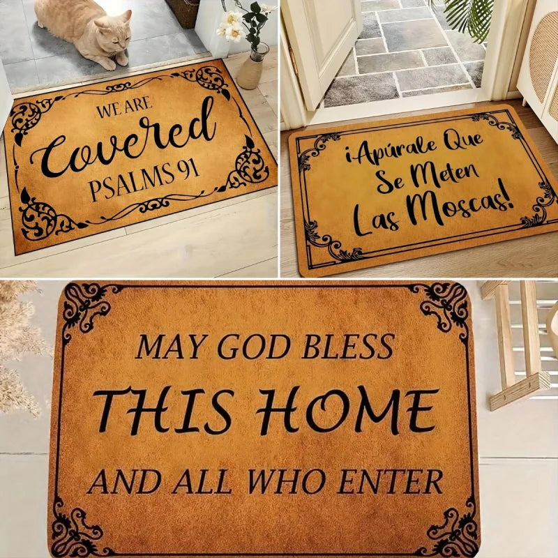 Funny Letter Welcome Door Mat Entrance Anti-slip Brown Floor Doormat Home Room Bath Carpet Washable Hallway Kitchen Floor Rug