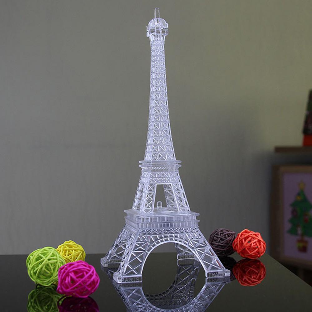 Night Light Mini LED Eiffel Tower Color Changing Home Bedroom Party Lamp Decor