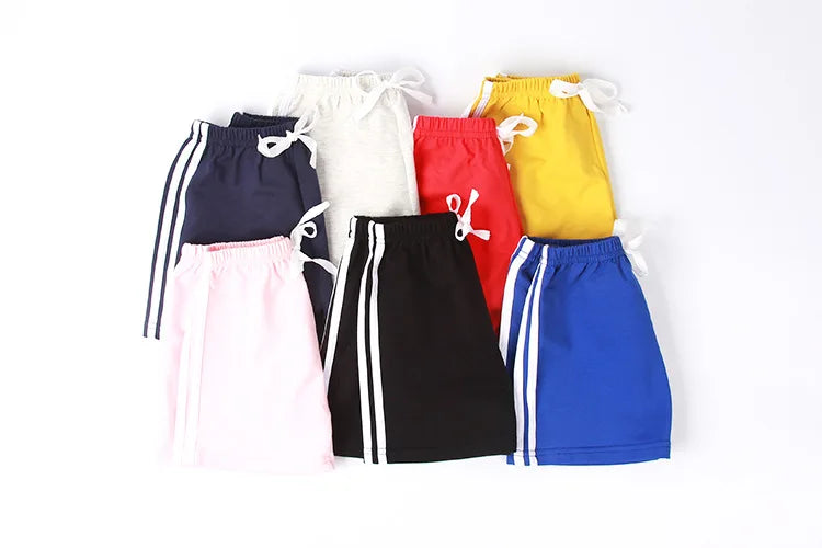 Children Trousers For Boys & Girls Cotton Linen Elastic Waist Solid Color Summer Pants