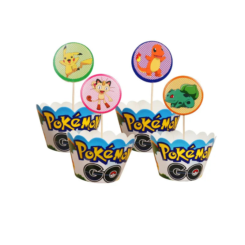 Cartoon Pikachu Theme Birthday Party Disposable Tableware Set Balloons Decorations