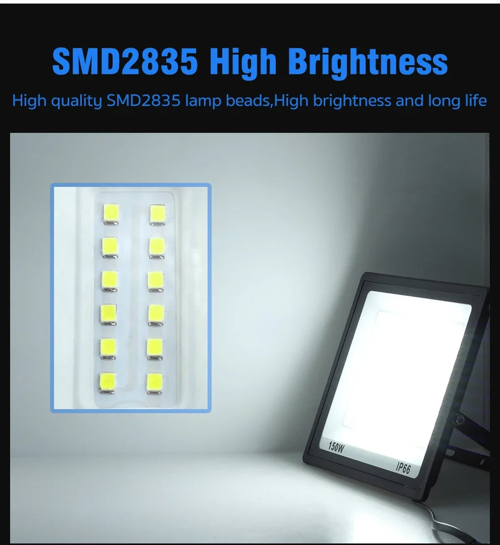 High Brightness LED Floodlight 10W 20W 30W 50W 100W 150W 200W 300W IP66 Waterproof Spotlight For Garden Street Outdoor Lighting