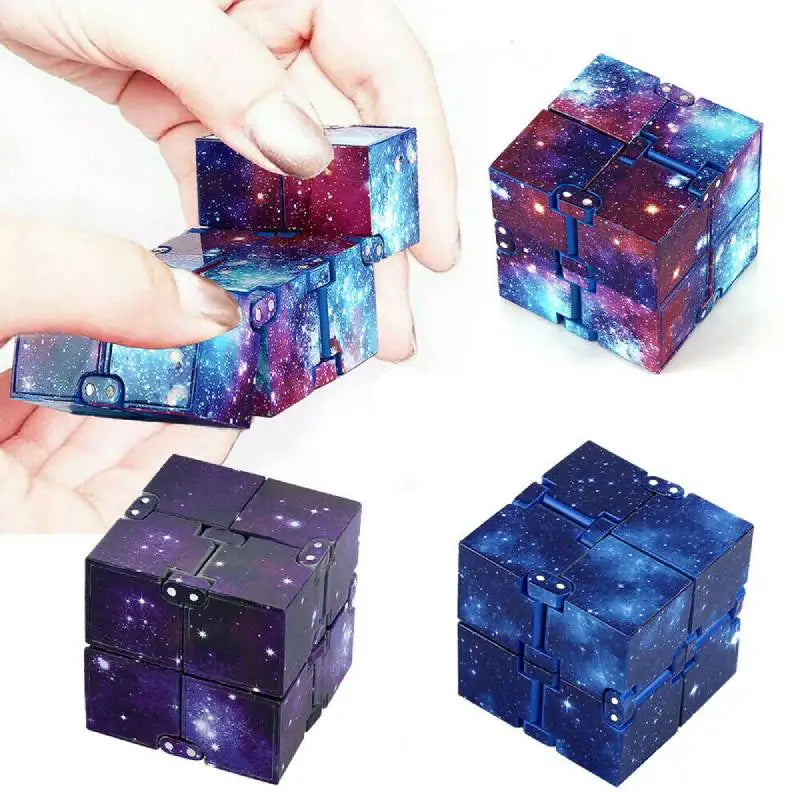 Infinity Cube Fidget Cube Toy Galaxy Space Magic Puzzle Flip Cube Fidget Finger Toys Anxiety Relief for Adults Kids ADHD Stress