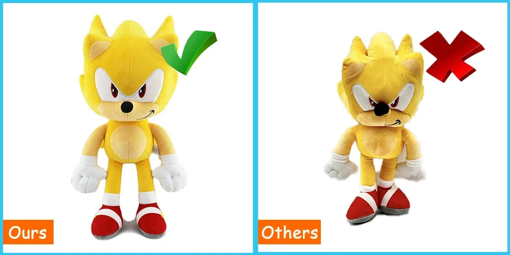 30CM Super Sonic Plush Toy  The Hedgehog Amy Rose Knuckles Tails Cute Cartoon Soft Stuffed Doll Birthday Gift For Children