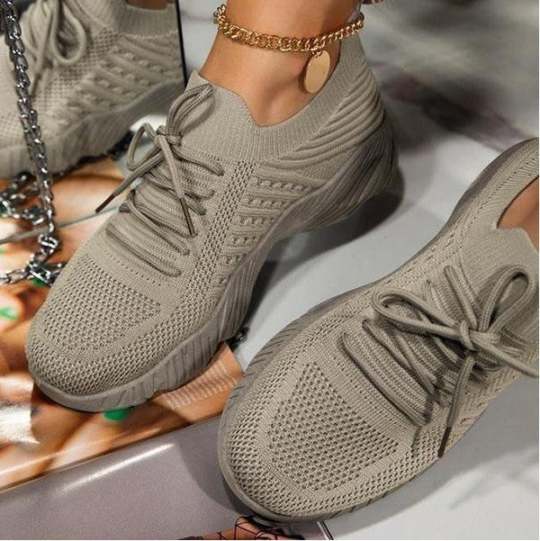 Mesh Breathable Women Casual Sneakers Lace-up Vulcanized Shoes Ladies Platform Sneakers Female Shoes