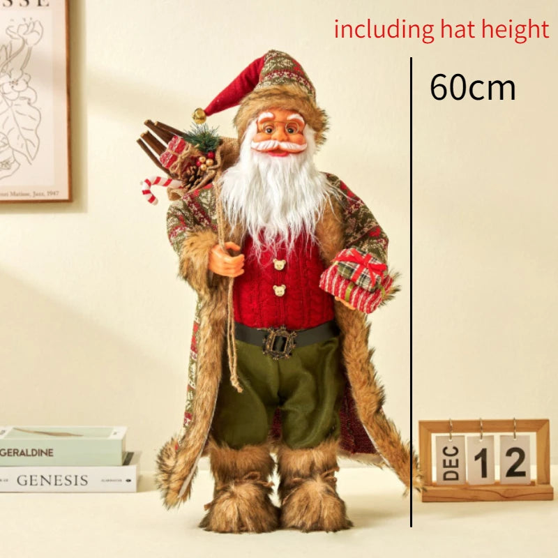 60cm Large Santa Claus Merry Christmas Decorations for Home Happy New Year Santa Claus Doll Window Decorations Home gift