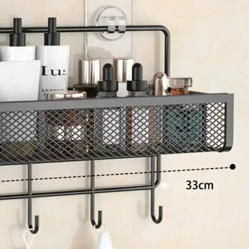 Portable Hanging Wall-mounted Storage Rack No-drilling Bathroom Onion Garlic Seasoning Organizer Kitchen Storage Basket Moisture