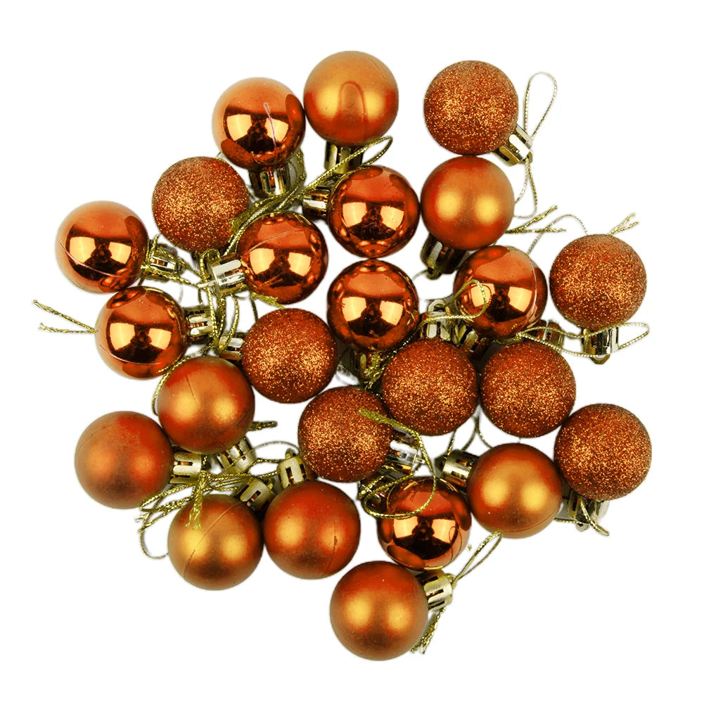 Christmas Ornaments 3cm Hanging Plastic Balls Set Xmas Tree Decorations For Holiday