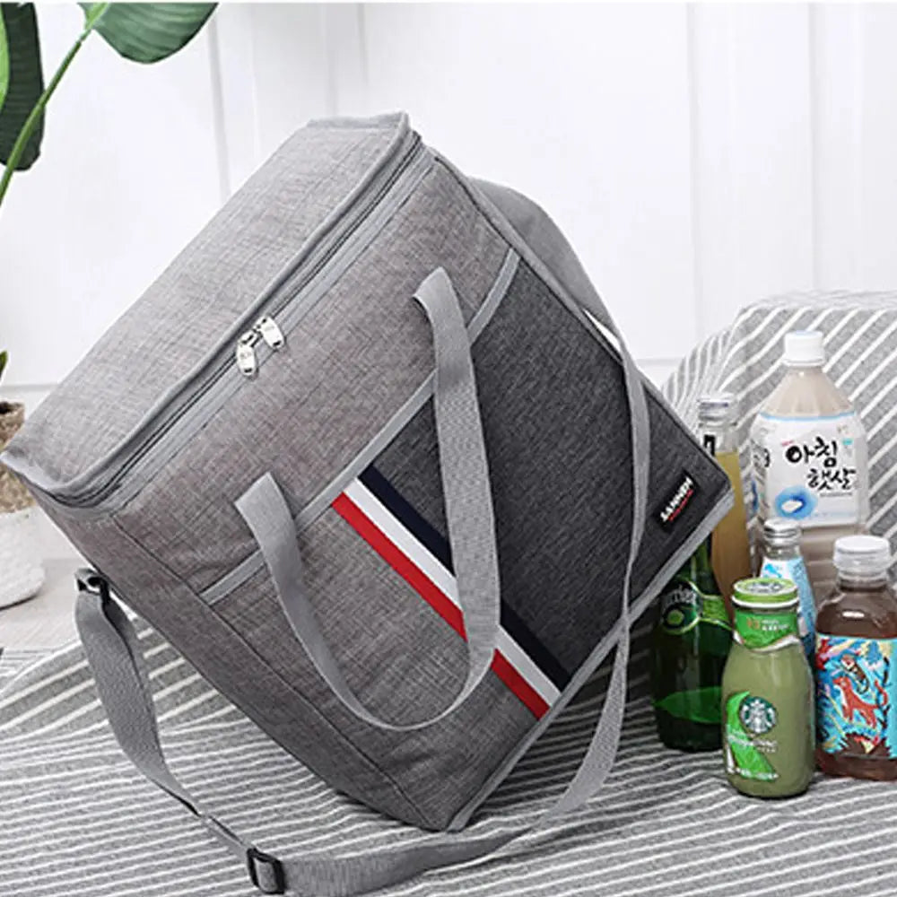 Large Capacity Aluminum Film Inside Handbags Thermal Insulated Waterproof Lunch Bags Food Storage Box Cooler Bag Picnic Bag