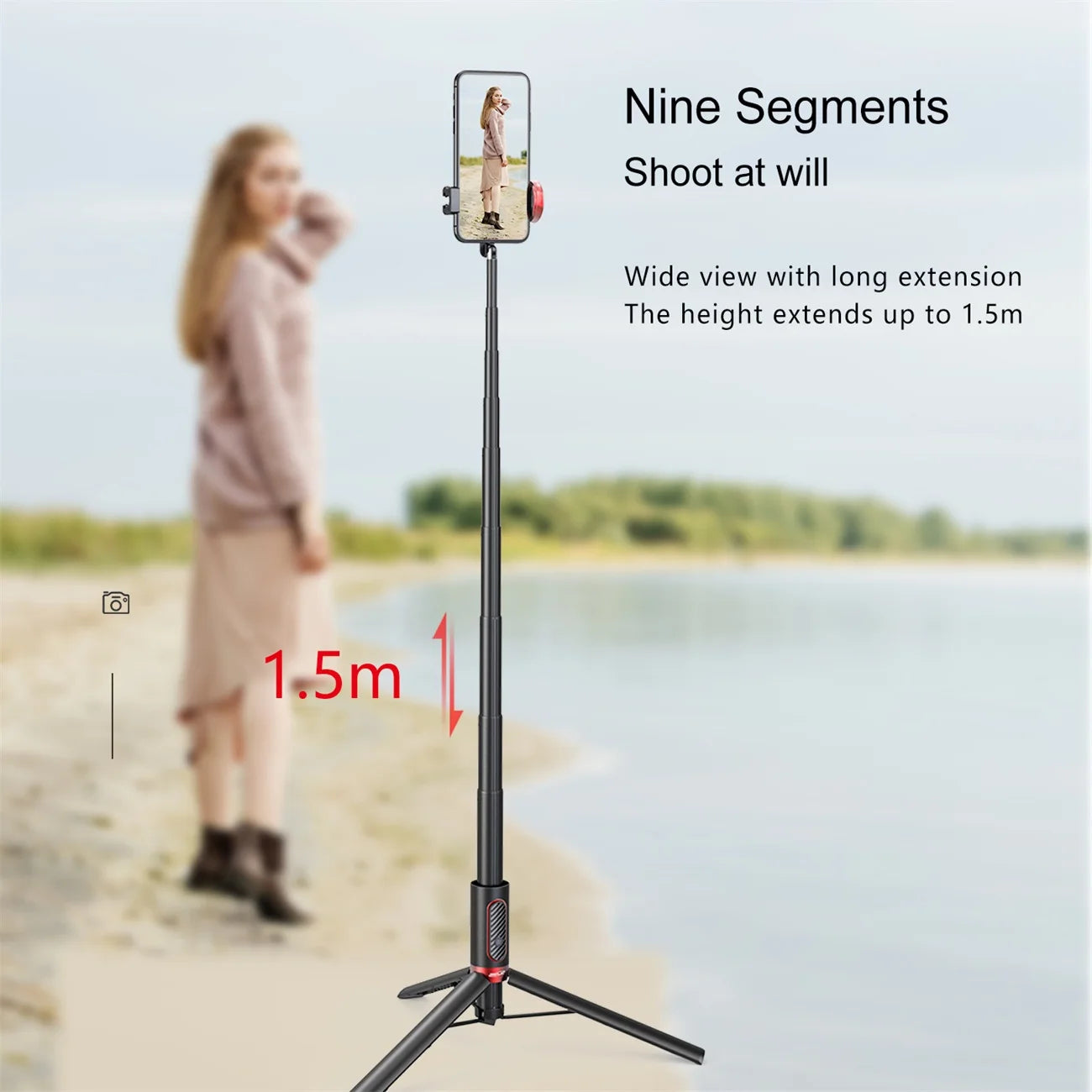 Wireless Selfie Stick Tripod Phone Stand Holder Tripod for Mobile Extendable Portable