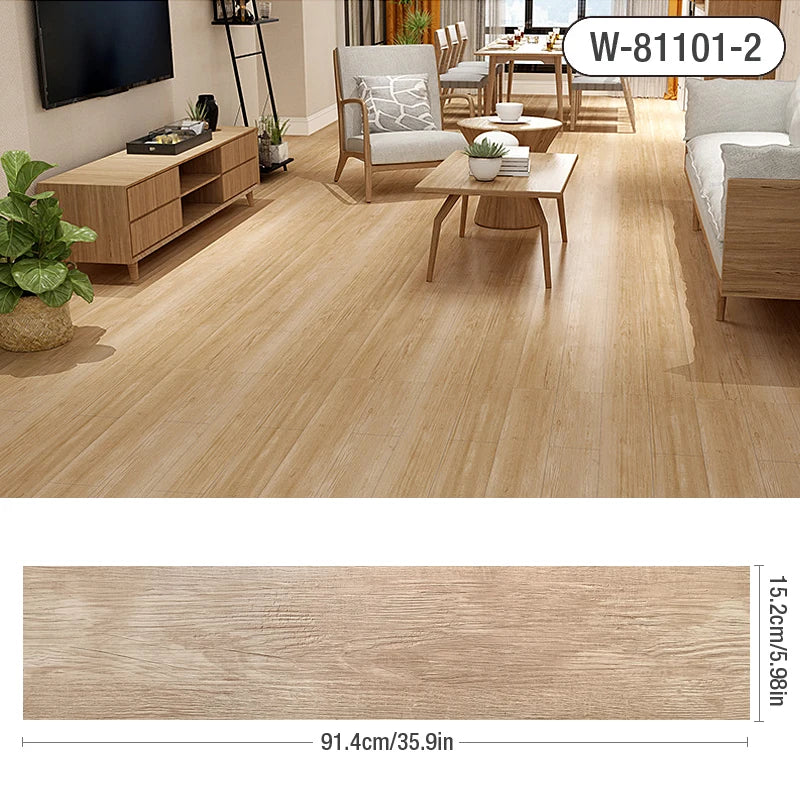 Wood Grain 3D Self-Adhesive Floor Wallpaper Modern Wall Sticker Waterproof Living Room Toilet Kitchen Home Decor Floor Sticker