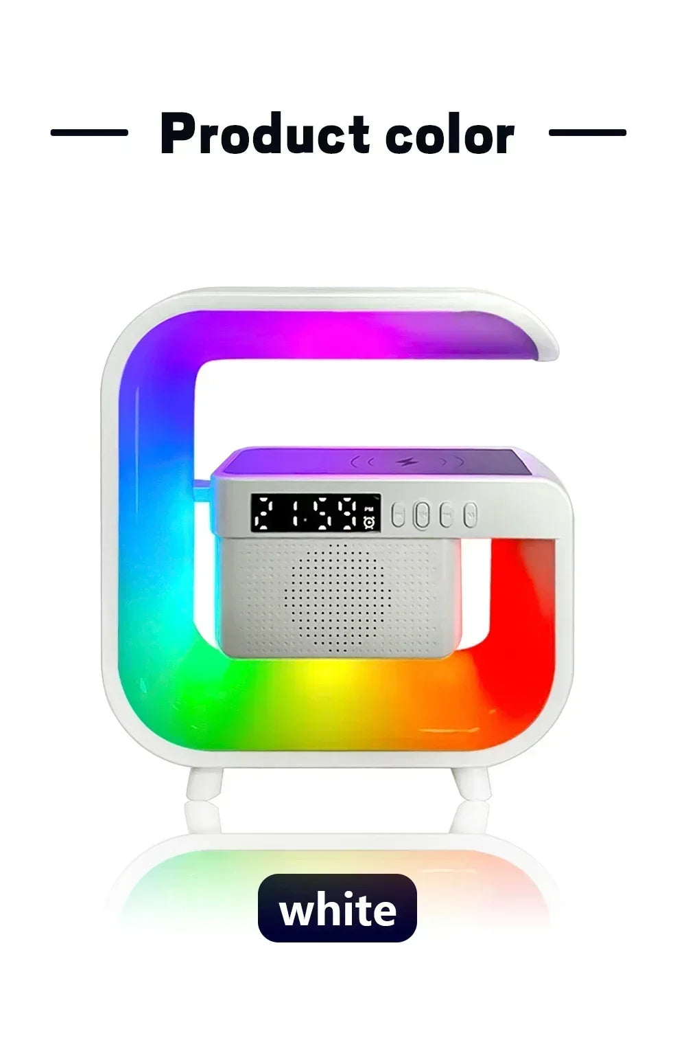 Wireless Charger Stand Bluetooth 5.0 Speaker FM TF RGB Night Light Fast Charging Station for iPhone Samsung Xiaomi