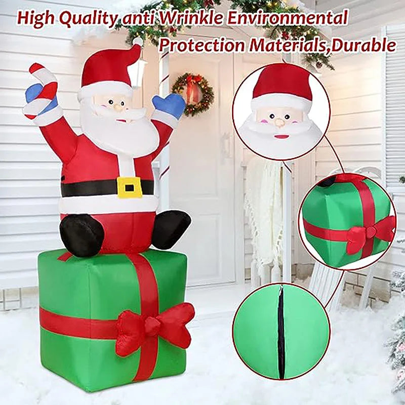 Santa Claus Stacking Gifts Christmas Decoration inflatable model Patio Props 1.8m Indoor and Outdoor Christmas Decoration