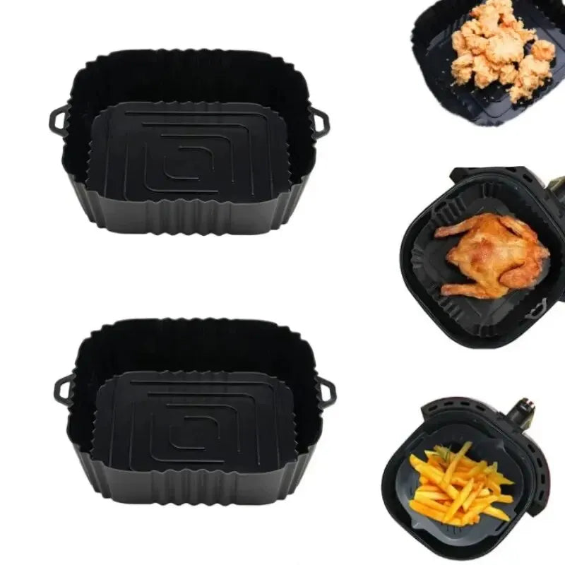 1PC Air Fryer Oven Baking Tray Silicone Tray