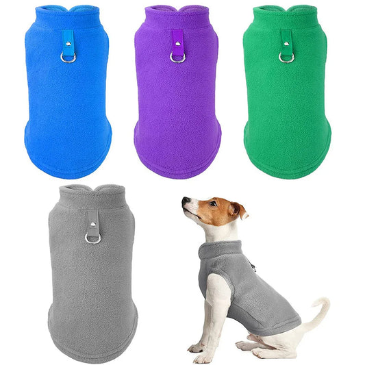 Pet Clothing Dog Fleece Vest Cold Weather Pullover Dog Jacket Winter Dog Clothes Sweater Coat with Leash Ring for Small Dogs Cat