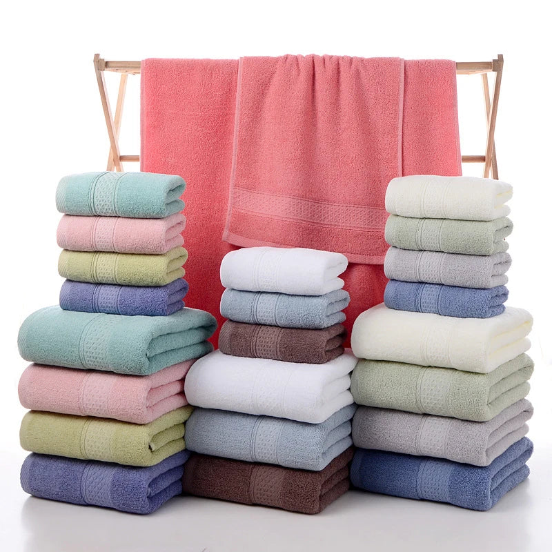 Thicken 100% cotton face Towel Adult Bath Towels water uptake Solid Color Soft Not shedding hair Do Not Fade bathroom home hotel