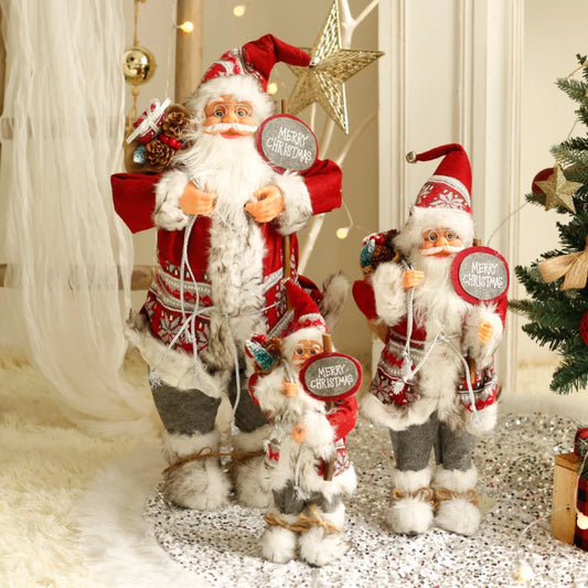 60cm Large Santa Claus Merry Christmas Decorations for Home Happy New Year Santa Claus Doll Window Decorations Home gift