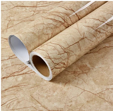 Self-Adhesive Wallpaper Kitchen Oil-Proof Film Stove Waterproof Moisture-Proof Countertop Cabinet Renovation Tile Marble Sticker