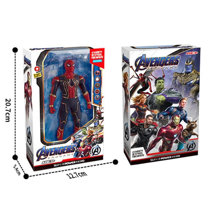 17Cm Disney Action Figures Spiderman Hulk Ironman Pvc Avengers Luminous Doll Collection Toys Christmas Gift