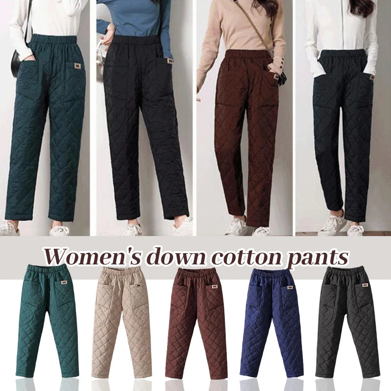 Hot Women Winter Pants Cotton Padded Thick Warm Trousers Waterproof Ski Pants Casual