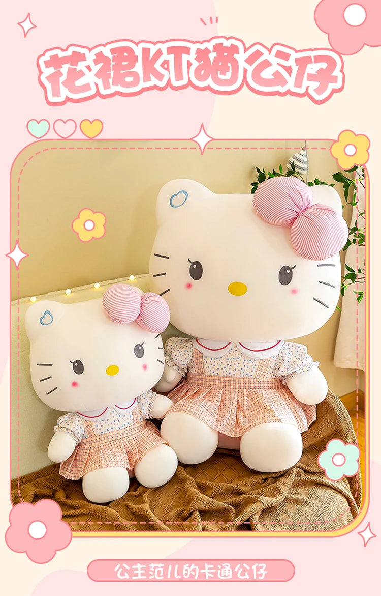 20-70cm Big Size Sanrio Hello Kitty Plush Toys Anime Peripherals Movie KT Cat Kawaii