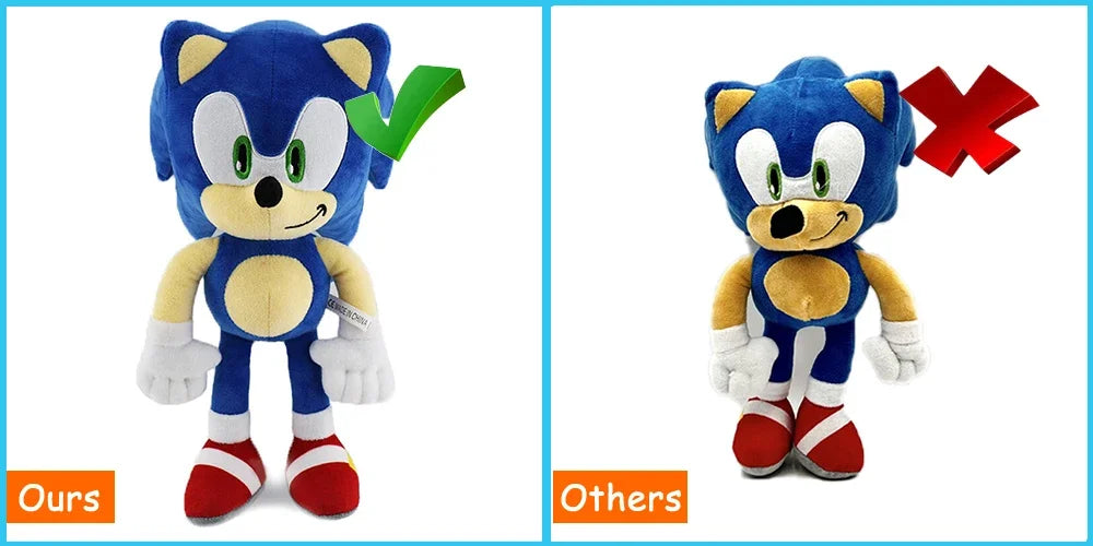 30CM Super Sonic Plush Toy  The Hedgehog Amy Rose Knuckles Tails Cute Cartoon Soft Stuffed Doll Birthday Gift For Children