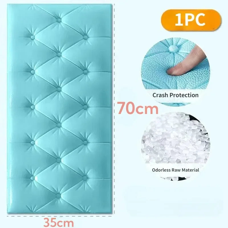 Bed Surrounding Soft Cover Headboard Anti-collision 3d Self-adhesive Wall Sticker Tatami Baby Backrest Bedroom Background