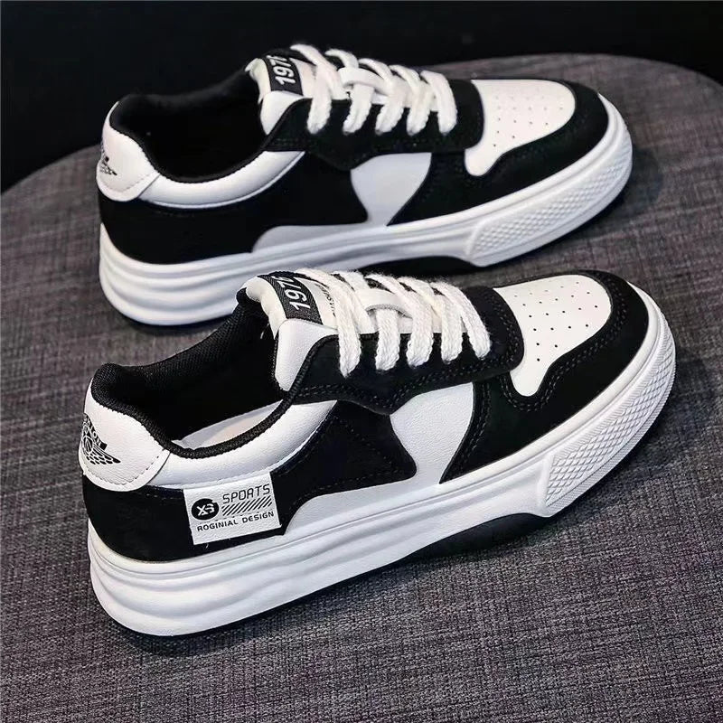 Sports Shoes Flat Female Sneakers Women Tennis Spring Casual Vulcanize Black Fashion Harajuku Thick-sole Sneakers