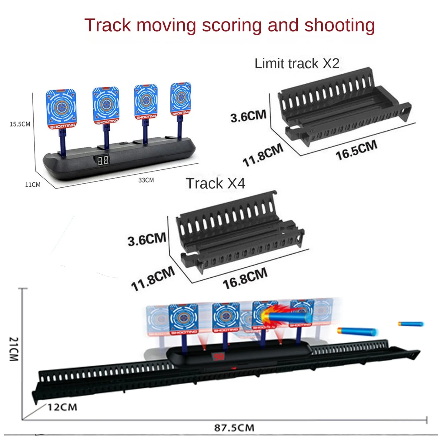 Targets for Nerf Guns Auto Reset Electric Shooting Target Accessories Kids Sound Light Shooting Game Toys High Precision Scoring