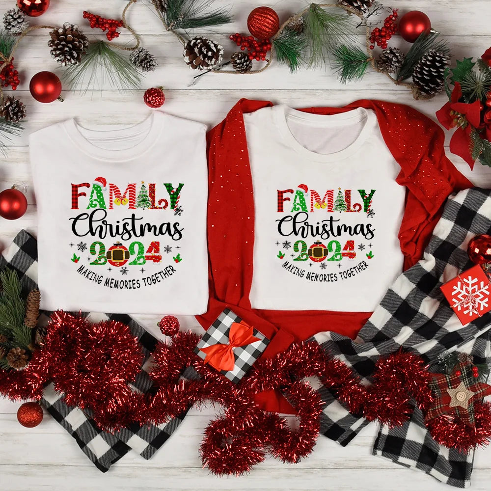 Family Christmas T-Shirt Mom Dad Baby Matching Family Christmas Shirts Christmas Tshirt Family Holidays Tops Tee Baby Bodysuit