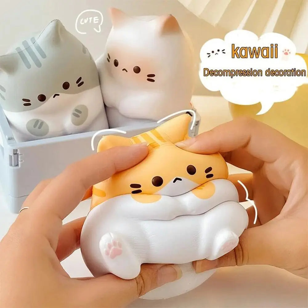 Kawaii Cartoon Cat Squeeze Toys Plushie Stress Release Decompression Doll Slow Rebound Cute Release Anxiety Toy