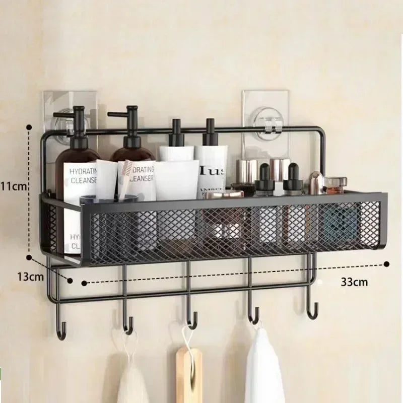 Portable Hanging Wall-mounted Storage Rack No-drilling Bathroom Onion Garlic Seasoning Organizer Kitchen Storage Basket Moisture