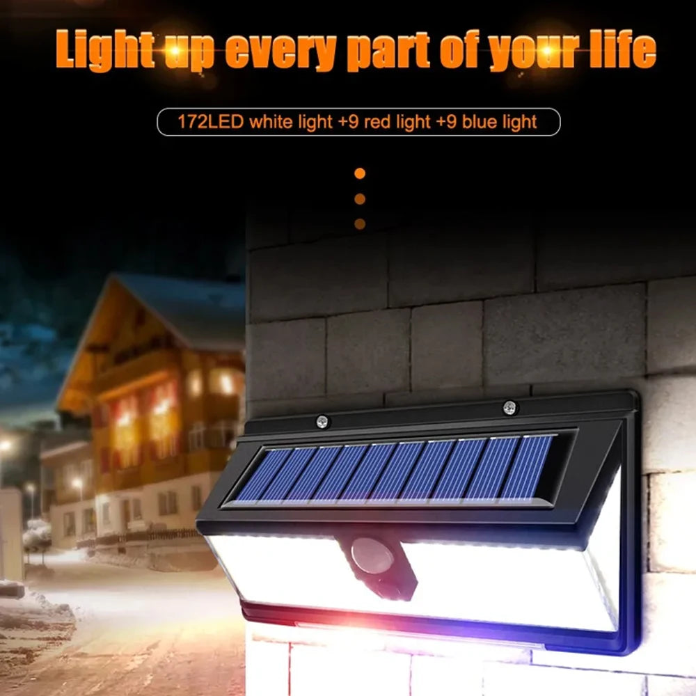 Led Solar Wall lamp Outdoor Lighting Wiring free Creative wall Courtyard lamp Waterproof Human Sensing Street lamp