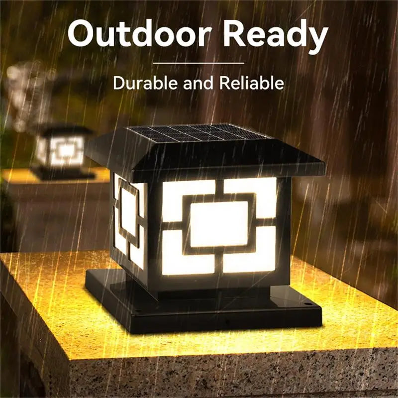 LED Solar Outdoor Light Timed Pillar Solar Lights Waterproof Thick Garden Pathway Parking Yard Outdoor Decor Lamp RC Solar Light