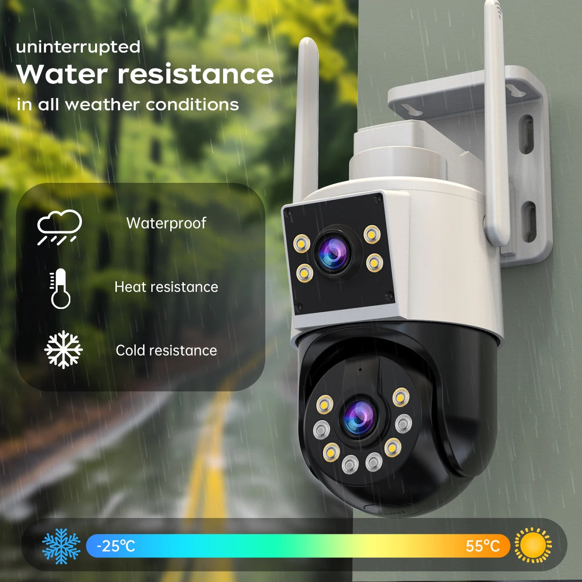 10MP 6MP PTZ WIFI Camera Outdoor Dual Lens Dual Screen IP Camera AI Tracking Security Protection CCTV Surveillance Camera