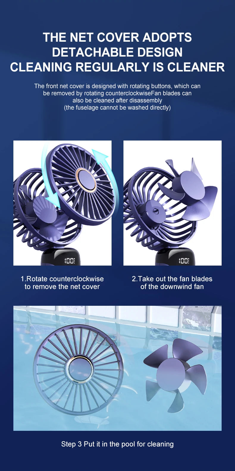 Mini Fan Foldable Portable Neck Hanging Fans 5 Speed Rechargeable Fan with Phone Stand and Display Screen USB Handheld