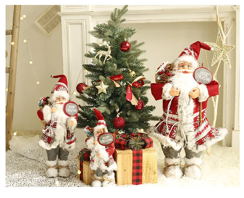 60cm Large Santa Claus Merry Christmas Decorations for Home Happy New Year Santa Claus Doll Window Decorations Home gift