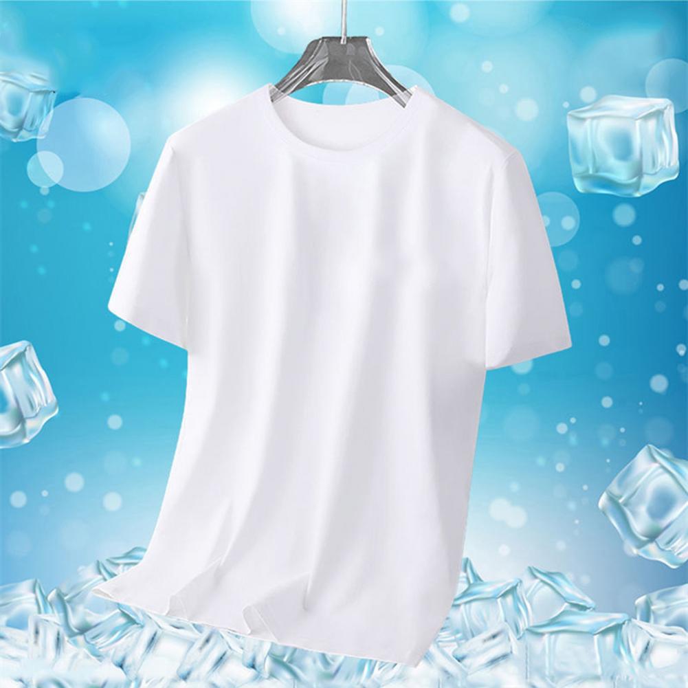 Men's Ice Silk Quick Dry Mesh T-shirt Summer Loose Sportswear Thin Breathable Short-sleeved