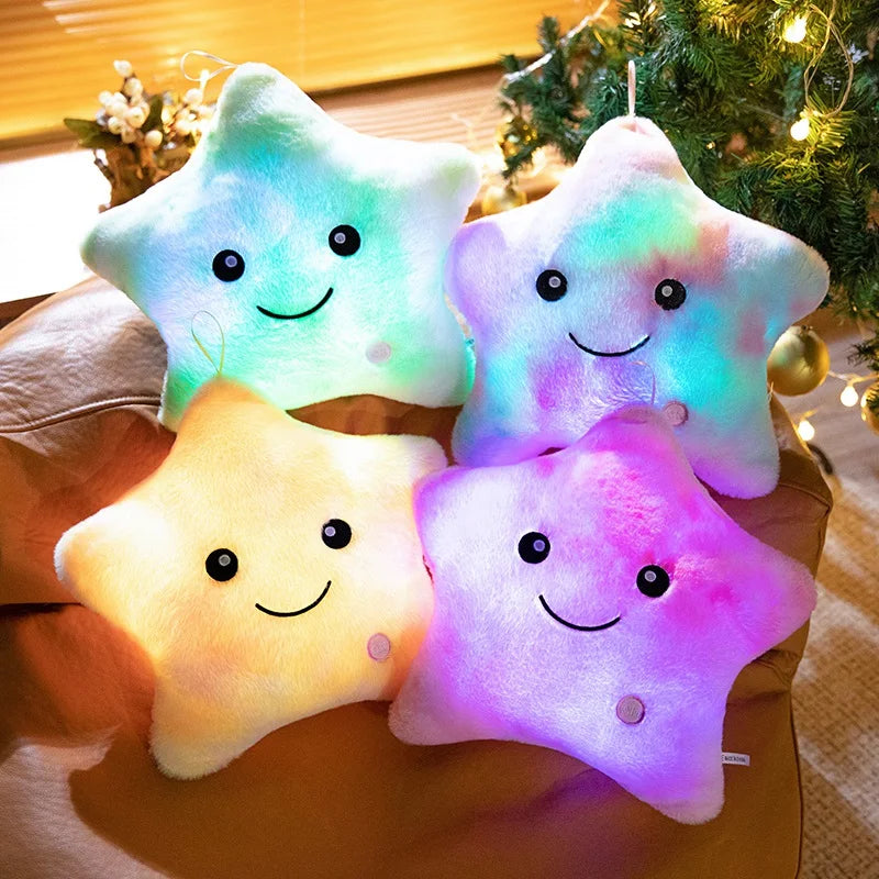 Cute Led Light Plush Toy Star Pillow Luminous Star Throw Pillow With Colorful Light KidsToy Birthday Christmas Gift