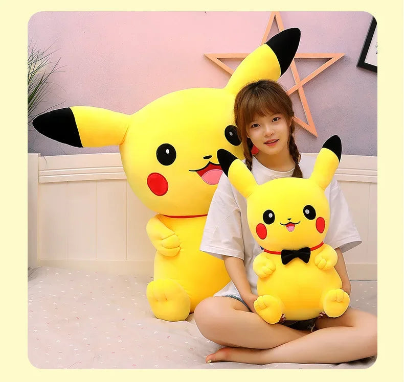 40-120cm Large Pokemon Plush Toys Pikachu Laugh Kawaii Anime Plushie Dolls Pokémon Soft Stuffed Giant Pillows Gifts for Children