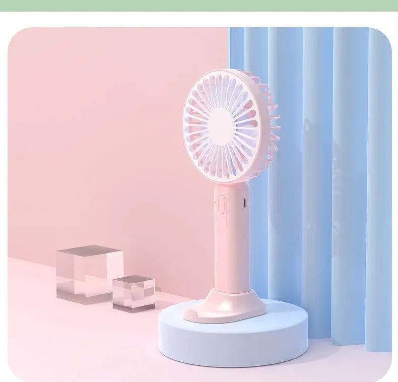 Portable Fan Office Desktop Multifunctional Folding Headed Small Electric Fan USB Mini Portable High Wind Pocket Fan