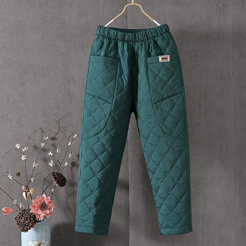 Hot Women Winter Pants Cotton Padded Thick Warm Trousers Waterproof Ski Pants Casual